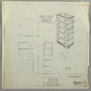 Drawing, Chest: Five Drawers, Round Knobs-Left and Right, 1930–35