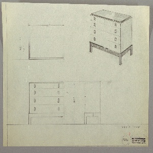Drawing, Chest: Four Drawers, Curved Knobs-Left and Right, 1930s