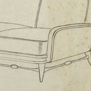Drawing, 3 Cushion Closed End Couch