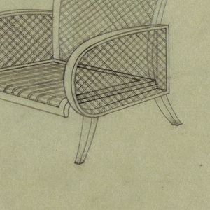 Drawing, Cane Armchair, 1940s