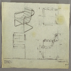 Drawing, Armchair: Upholstered, Cantilevered, 1930s