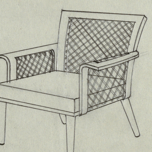 Drawing, Cane Arm Chair, 1940s