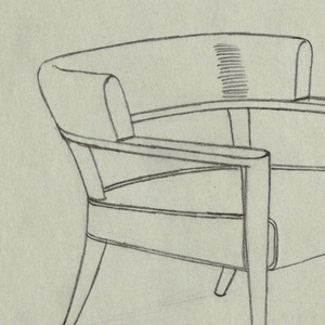 Drawing, Open Side Chair, 1940s