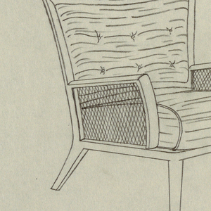 Drawing, Chair 6 Button, 1940s