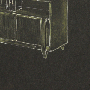 Drawing, Book shelves, 1940s