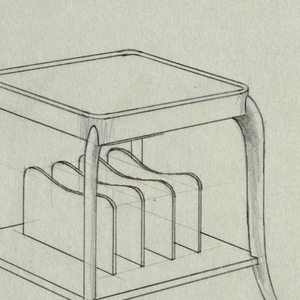 Drawing, Table with Shelves, 1940s