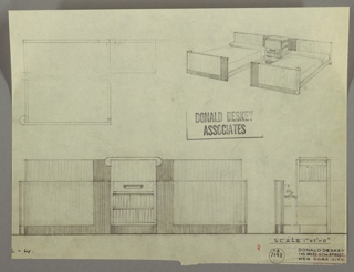 Drawing, Design for Pair of Beds and Night Table