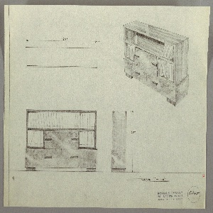 Drawing, Cabinet: Bookshelves and Drawers, 1930s