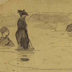 Drawing, Women Surf Bathing, 1873–74