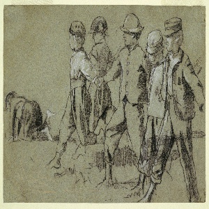 Drawing, Study for "Snap the Whip", 1872