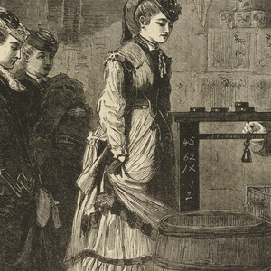 Print, A Country Store; Getting Weighed, Every Saturday, March 25, 1871, p. 272., 1871