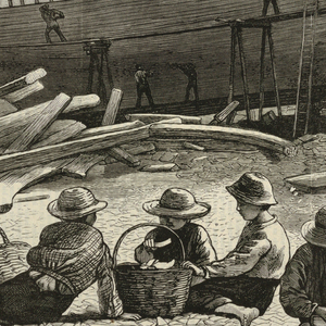 Print, Ship-Building, Gloucester Harbor, from Harper