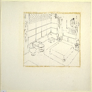 Drawing, Bedroom with Mirrored Wall, ca. 1934