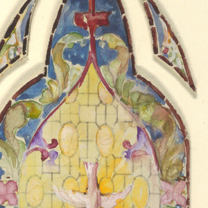 Drawing, Stained glass window: right pane of a three part design, 1890–1900