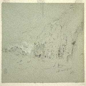 Drawing, Petra from the Southwest, late February 1868