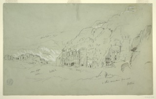 Drawing, The Royal Tombs at Petra, Jordan