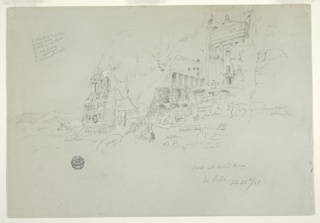 Drawing, Urn Tomb, Silk Tomb, and Corinthian Tomb, Petra, Jordan