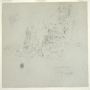 Drawing, Urn Tomb, Silk Tomb, and Corinthian Tomb, Petra, February 26, 1868