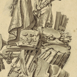 Drawing, A pair of trophies, 1770–80