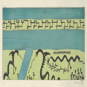 Drawing, Mandarin: Green, Teal and Black, 1923–32