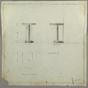 Drawing, Sidetable, Half Oval