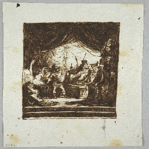 Drawing, Muzeo Scevola before Porsenna