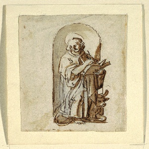 Drawing, Sketchbook Page with St. Luke., ca. 1590