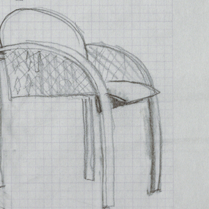 Drawing, Multiple chair sketches;, ca. 1982