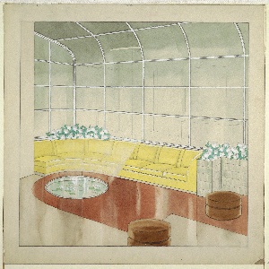Drawing, Leigh B. Block Apartment: Sunroom, 1934–35