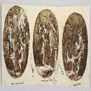 Drawing, Three Bacchus Subjects: Bacchus Worshipped, 1800