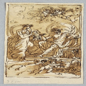 Drawing, Hebe Pours Wine into Jupiter