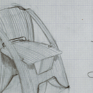 Drawing, Chair, table sktech; stud, ca. 1982