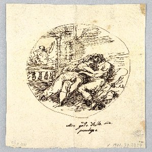 Drawing, Ulysses and Penelope Embracing Each other, 1800–1820