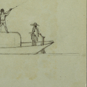 Drawing, Covered Canoe, probably South American, 1853 or 1857
