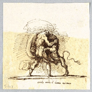 Drawing, Hercules and Nemean Lion, ca. 1805