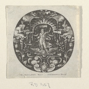 Print, Jupiter, from the series Grotesques à fond noir, Divinités et Allégories (Grotesques on Black Ground, Divinities and Allegories), ca. 1575
