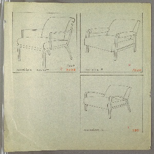 Drawing, Armchair, Three Versions
