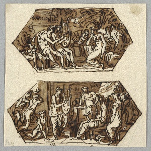 Drawing, Orpheus Among the Muses; Orpheus Playing the Lyre