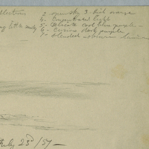 Drawing, Cloudy Sky over Outlined Hills, Ecuador, July 23, 1857
