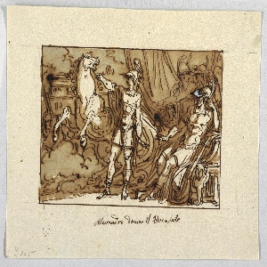 Drawing, Alexander the Great Taming Bucephalus, ca. 1795