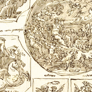 Drawing, Decorative Project for Ceiling: Tondo with Triumph of Cerus