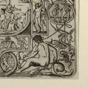 Print, Ornament Panel with Orpheus and the Judgment of Paris, ca. 1507
