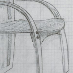 Drawing, Four chair sketches, incl, ca. 1982