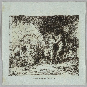 Drawing, Achilles Taught by Centaur Chiron How to Play Lyre, ca. 1790