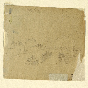 Drawing, The Tetons, Shown from the Plain, August 28, 1879