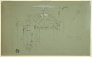 Drawing, Interior, Temple of Phaena at Al-Masmiyah, Syria