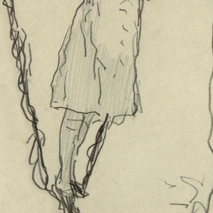 Drawing, Girl Standing in a Swing, 1879