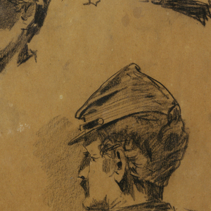 Drawing, Four Studies of Soldiers, ca. 1863