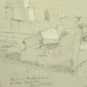 Drawing, Abels Tomb on mountain above Suk Wadi, May 4, 1868