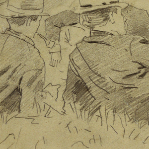 Drawing, Study for "The Fishing Party", ca. 1869